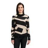 Betty Barclay Strickpullover mit Jacquard Black-Beige,46 | 46