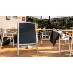 ALLboards Kundenstopper – silber lackierter Holzrahmen 100x60cm