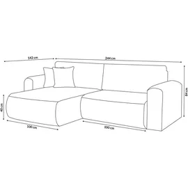 venasi Eckcouch Cord 2-Sitzer Beige
