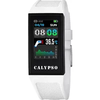 Calypso K8501 BT 41,30 mm Kautschukgehäuse mehrfarbig Sportarmband weiß M