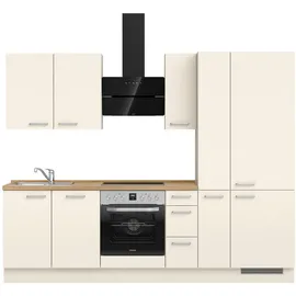 Nobilia Touch, II"", weiß (front: lacklaminat magnolia korpus: magnolia matt, arbeitsplatte: eiche sierra nachbildung), B:270,3cm H:216,6cm T:60cm, Komplettküchen-Sets, vormontiert, Ausrichtung wählbar, Breite 270 cm, wahlw. mit E-Geräten