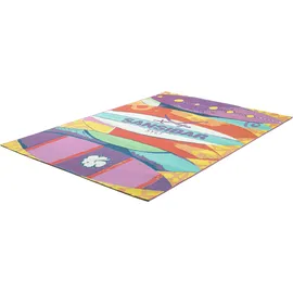 Sansibar Teppich SANSIBAR "Rantum Beach SA-020", bunt, B:130cm H:5mm L:190cm, Polypropylen, Teppiche, Teppich, Flachgewebe, modernes Design, Surfboards, In- und Outdoor geeignet