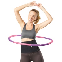 NAJATO Sports Hula Hoop Reifen Erwachsene – Wahlweise mit Bauchweggürtel – Hula Hoop Reifen für Deine Traumfigur – Hula Hoop 1,20 kg inkl. EBook (Lila + Pink & Bauchweggürtel)