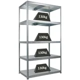 Proregal Schwerlastregal Metall 180x100x60cm silber