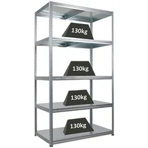 Proregal Schwerlastregal Metall 180x100x60cm silber