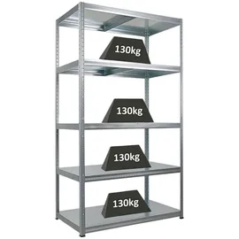 Proregal Schwerlastregal Metall 180x100x60cm silber