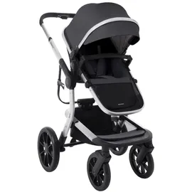 KIKKABOO Kombikinderwagen Irene 3 in 1 Babywanne Autositz Adapter Wickeltasche dunkelgrau - Grau