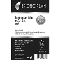 CHRONOPLAN Kalendereinlage 2025 Tagesplan Mini (7,9 x 12,5 cm)