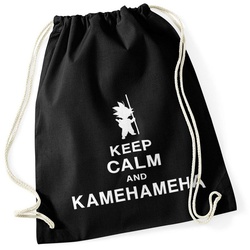 Autiga Turnbeutel Turnbeutel Keep Calm and Kamehameha Son Goku Dragonball Hipster Beutel Tasche schwarz