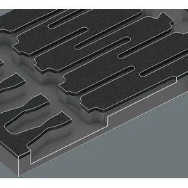 WERA Schaumstoffeinlage ohne Bestückung 344 x 392 x 30 mm grau/schwarz