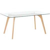 Beliani Esstisch Transparent 160 cm 90 cm Sicherheitsglas