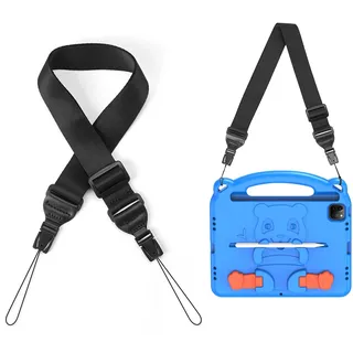 DUZZONA Verstellbarer Schultergurt,Tablet kinder Schultergurt, Multifunktionaler Ersatz für Laptop Notebook Hülle Gepäck, Kamera Schultergurte, Schwarz - 25 cm