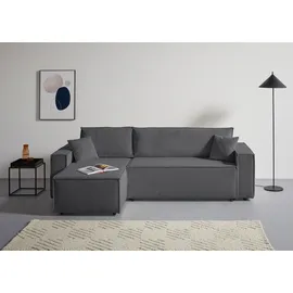 OTTO home Ecksofa OTTO HOME "CASSI L-Form, 241cm - OTTO. Verlässliche Qualität.", grau (anthrazit), B:241cm H:80cm T:48cm, Sofas, Ecksofa, Schlaffunktion (133/200), Bettkasten, Cord, Unser Tiefpreis