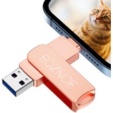 EOZNOE USB Stick 256GB, Externer Speicherstick zum Speichern von mehr Fotos und Videos. USB Foto Stick aus Metall für iPhone, High-Speed Kompatibel mit Phone/Android/PC