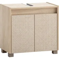 Tchibo Waschbeckenunterschrank Sander 160304, weißeiche Dekor/Canasta Dekor, 57 x