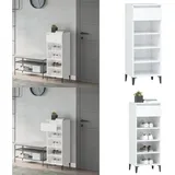 Vidaxl - Schuhregal Hochglanz-Weiß 40x36x105 cm Holzwerkstoff - Schuhregal - Schrank - Garderobe - Aufbewahrung - Wohnzimmer - Home & Living