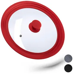 relaxdays Universal-Topfdeckel rot 31,5 cm