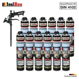 Brunnenschaum 12x 750ml Bauschaum 1x Teflon Pistole Pistolenschaum Montageschaum