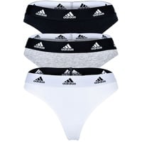 Adidas Sportswear Thong Damen Slip String Unterwäsche Pack, Farbe:Black/Grey/White, Bekleidungsgröße:XL - XL