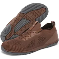 DANNTO Herren Barfußschuhe Wanderschuhe Minimalistische Sneakers Zero Drop mit Wide Toe Box Traillaufschuhe für Running Fitness(Braun,40) - 40 EU