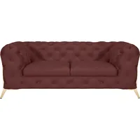 Leonique Chesterfield-Sofa »Amaury«, aufwändige Knopfheftung, moderne Chesterfield Optik, Fußfarbe wählbar rosa