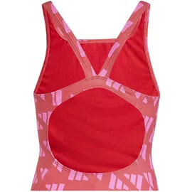 adidas Logo Graphic V-Back Kids Badeanzug Semi Lucid Red / Lucid Pink 164    