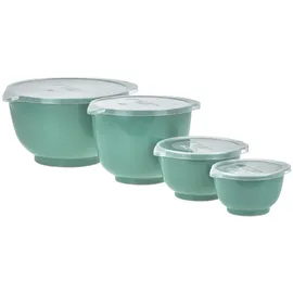 Rosti Rührschüssel Set 4tlg. mit Deckel "Margrethe" türkis (nordic green) 0,25+0,5+1,5+3,0L