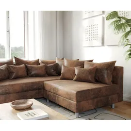 DeLife Ecksofa Clovis Braun Antik Optik Ottomane Links Modulsofa, Design Ecksofas, Couch Loft, Modulsofa, modular