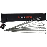Grillpeter Schaschlik Spieße Edelstahl 10 Stück 60 cm mit Tasche