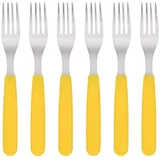 Gräwe Tafelgabeln, 6 Stück, Edelstahl, bunte Griffe gelb
