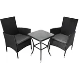 MONSTER SHOP Rattan Bistro Set 2-tlg. Schwarz