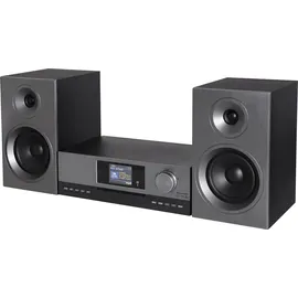 Soundmaster ICD5000SW, Home-Audio-Towersystem, Aluminium, Grau, Vorderseite, 50 W, 2-Wege, DAB+, FM - Silber/Grau