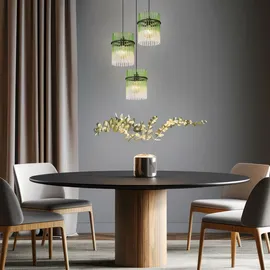 GLOBO Pendelleuchte Hängelampe Deckenleuchte Esszimmerleuchte Gas 3-Flammig Grün