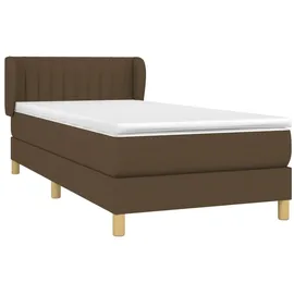 vidaXL Boxspringbett mit Matratze Dunkelbraun 100x200 cm Stoff - Braun