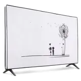 kwmobile 55" TV Abdeckung Indoor - Fernseher Hülle Bildschirmschutz Abdeckung - TV Bildschirm Staubschutzhülle - Fernsehabdeckung - Schwarz Weiß