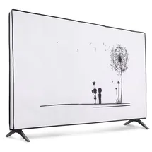 kwmobile 55" TV Abdeckung Indoor - Fernseher Hülle Bildschirmschutz Abdeckung - TV Bildschirm Staubschutzhülle - Fernsehabdeckung - Schwarz Weiß