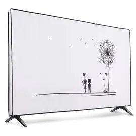 kwmobile 55" TV Abdeckung Indoor - Fernseher Hülle Bildschirmschutz Abdeckung - TV Bildschirm Staubschutzhülle - Fernsehabdeckung - Schwarz Weiß