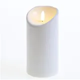 MARELIDA LED Kerze für Außen Terrasse Balkon Garten 3D Flamme - Kunststoff - flackernd Timer H: 15cm