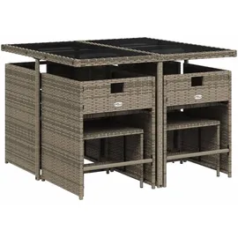 vidaXL Garten-Essgruppe 9-tlg. Grau