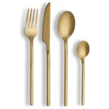 Echtwerk EW-BS-1685C Tafelbesteck Bari, Stonewashed champagne, 16-teilig, Essbesteck für bis zu 4 Personen, Hochwertiger Chromnickelstahl, Edelstahl