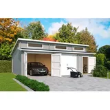 Lasita Maja Blockgarage »Hawaii«, BxT: 820 x 579,6 cm (Außenmaß), Holz - grau