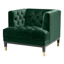 Casa Padrino Sessel Chesterfield Polyester 93 x 79 x 85 cm Grün/Schwarz