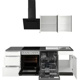 kochstation Küchenzeile 220 cm Weiß