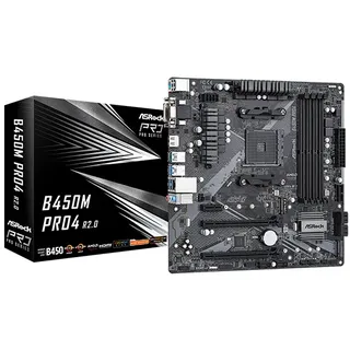 ASRock B450M Pro4 R2.0 AM4 mATX Mainboard M.2/DVI/HDMI/D-Sub/USB3.1(Gen2)