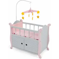 Puppenbett CHIC2000 "Puntos Grey" Puppenmöbel grau (puntos grey) Kinder aus Holz mit Mobile