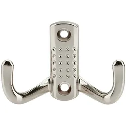 Intirilife Doppel Garderobenhaken in Satin Nickel - Design - 7 x 4.7 cm - Kurz Kleiderhaken Wandhaken aus Metall Wandmontage