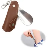Schuhlöffel Klein,Tragbar Schuhanzieher Klein Metall, Schlüsselanhänger Shoe Horn Kleiner Schuhlöffel für Reisen