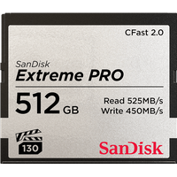SanDisk Extreme PRO R525/W450 CFast 2.0 CompactFlash Card 512GB
