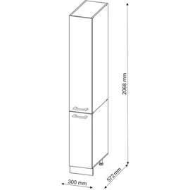 Vicco Apothekerschrank R-Line 30 x 57,2 x 206,8 cm Weiß