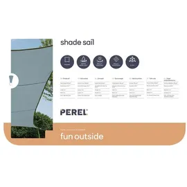 Perel Sonnensegel Lichtgrau Quadratisch 5 x 5 m